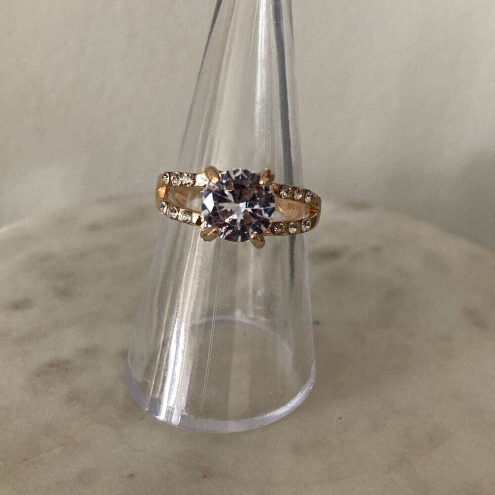 New fashion ring gold tone cz - special occasion wedding engagement holiday